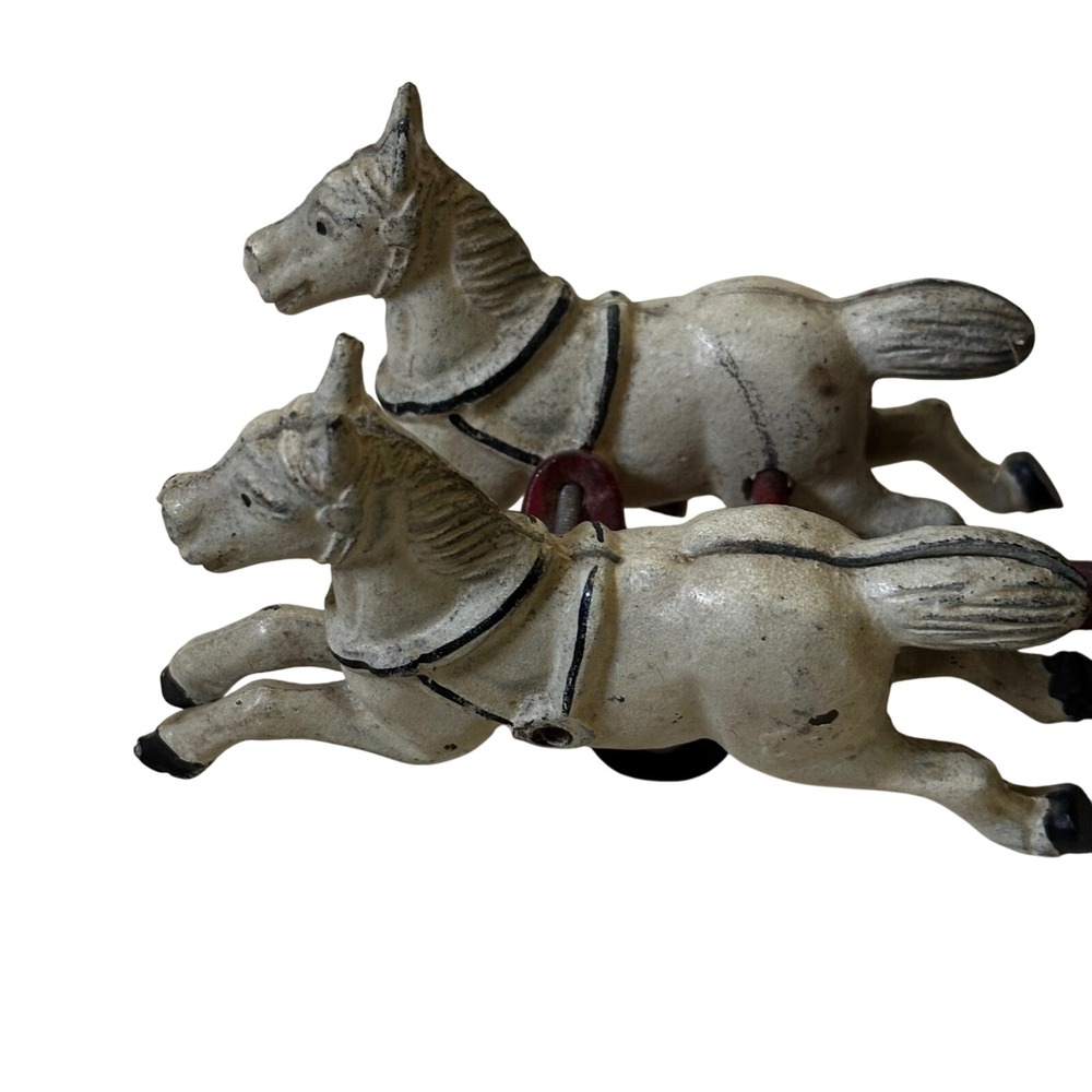 Vintage Cast Iron Horse Drawn Covered Wagon Toy Farm Americana Collectible - Picture 5 of 6
